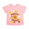 Camiseta manga corta palo rosa para bebé niña