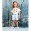 Short lavado claro para bebé niña