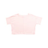 Camiseta crop manga corta rosa claro para niña