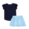 Conjunto Lucia azul oscuro para bebé niña