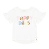 Camiseta marfil manga corta para bebé niña