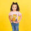 Camiseta palo rosa manga corta para bebé niña