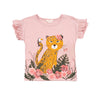 Camiseta palo rosa manga corta para bebé niña