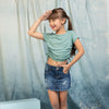 Camiseta verde manga corta para niña