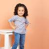 Blusa rayas manga corta para bebé niña