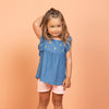 Blusa indigo manga sisa para bebé niña
