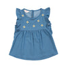 Blusa indigo manga sisa para bebé niña