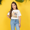 Camiseta marfil manga corta para niña