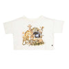Camiseta marfil manga corta para niña