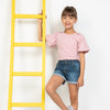 Camiseta Lia palo rosa manga corta para niña