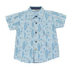 Camisa azul manga corta para bebé niño