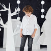 Camisa blanca manga larga para niño