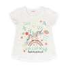 Camiseta Alejandra marfil manga corta para bebé niña