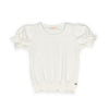 Camiseta marfil manga corta para bebé niña