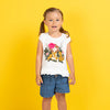 Camiseta marfil manga corta para bebé niña