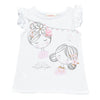Camiseta Sol blanca manga sisa para bebé niña