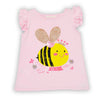 Camiseta Sol rosa manga sisa para bebé niña