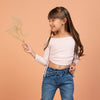Camiseta rayas manga larga para niña