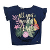 Camiseta azul oscuro manga corta para niña