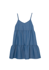 Vestido corto florencia azul claro para niña