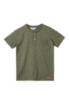 Camiseta manga corta verde militar para niño
